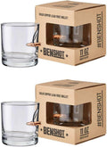 BenShot Rocks Glass with Real.308 Bullet - 11oz Set of 2