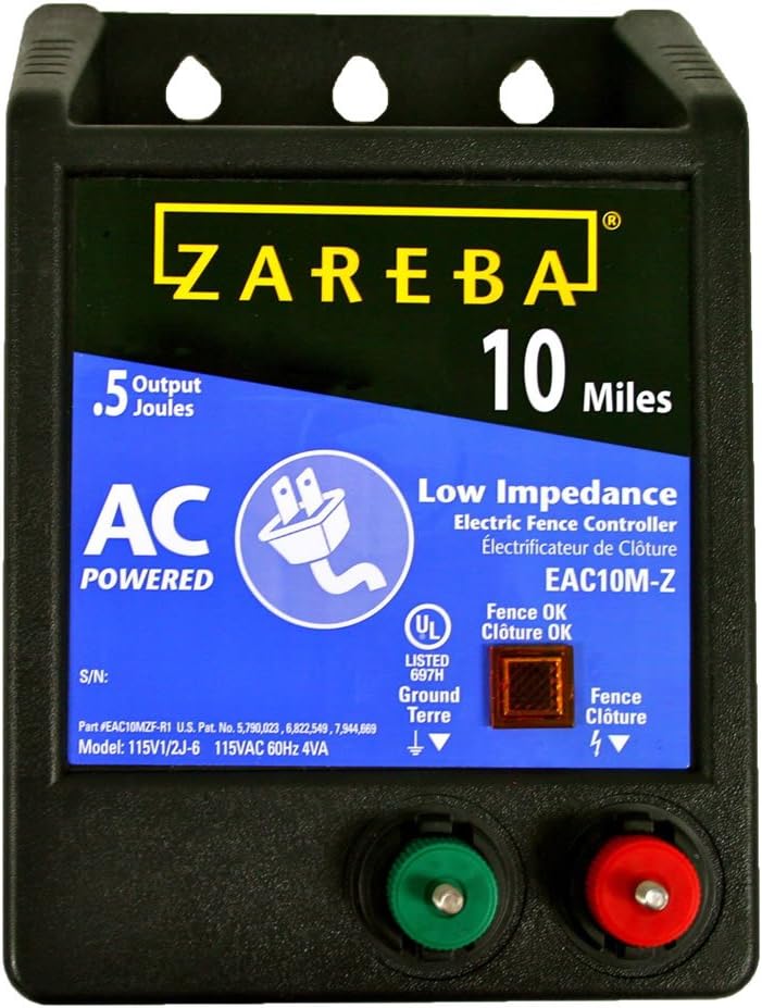 Zareba EAC10M-Z Electric Fence Charger for Small Animals
