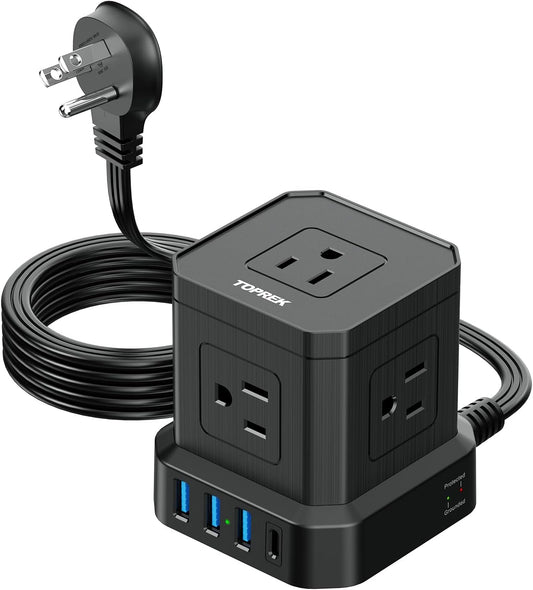 Compact Surge Protector with USB-C Power