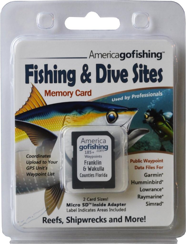 Fishing and Dive Sites Memory Card for Franklin Wakulla Counties