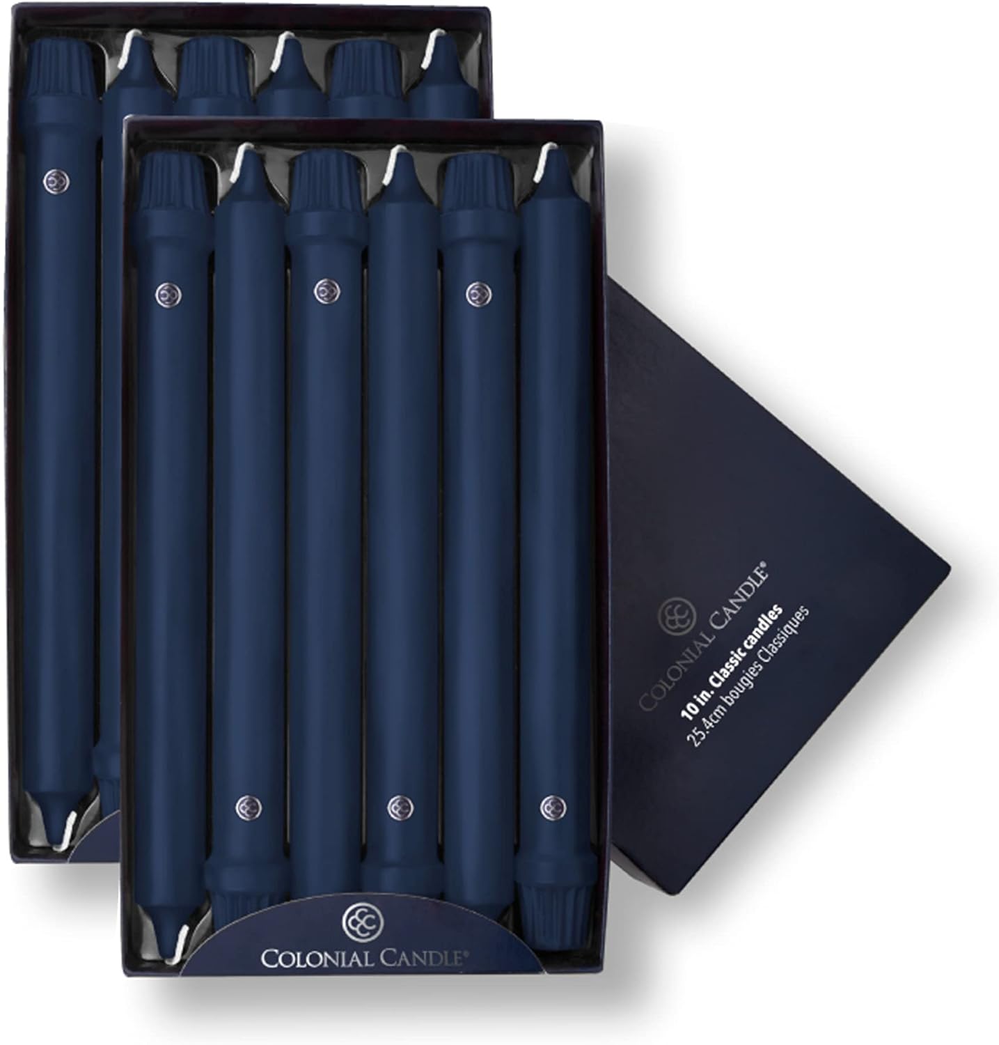 Indigo Unscented Taper Candles for Elegant Occasions - 10 In
