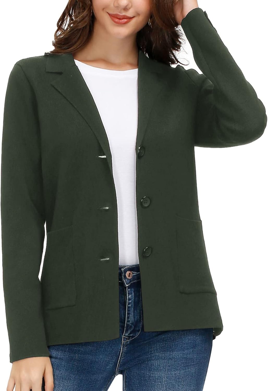 Women's Long Sleeve Casual Blazer for Work and Office Style