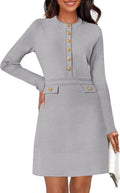 Women's Long Sleeve Bodycon Sweater Dress - Chic Fall Mini