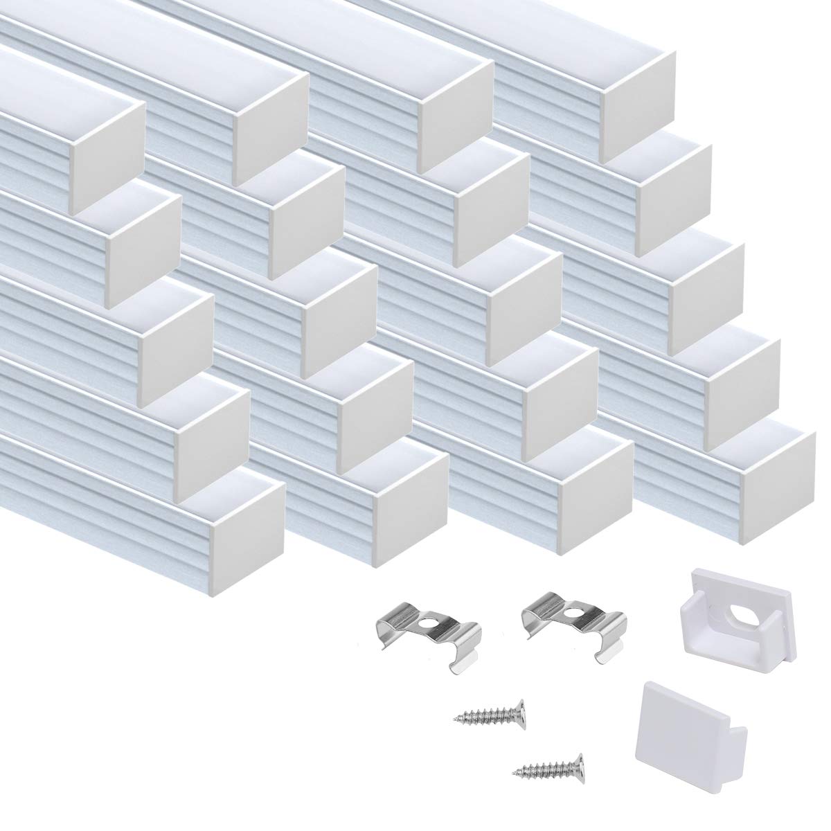 Muzata 20Pack 3.3FT LED Channel for Spotless Lighting Effects
