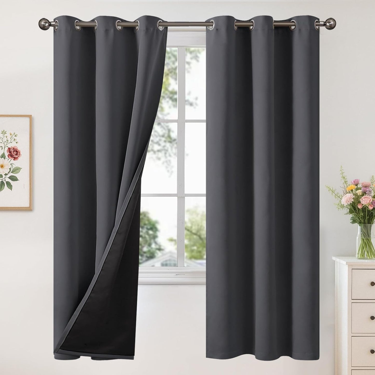 YoungsTex 100% Blackout Curtains for Bedroom and Living Room