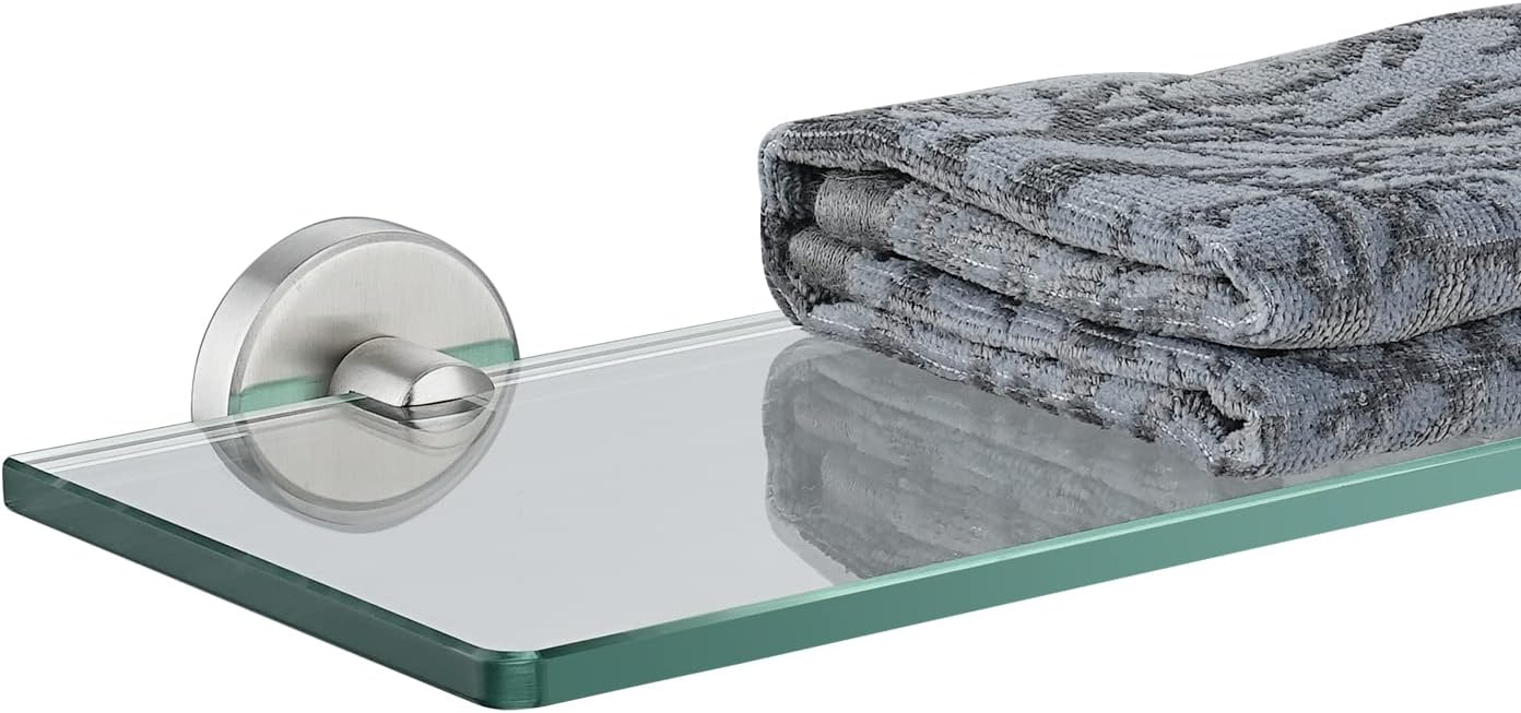JQK Bathroom Glass Shelf for Stylish Shower Storage Solutions