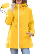 Packable Rain Jacket for Women Waterproof - Lightweight Hooded Travel