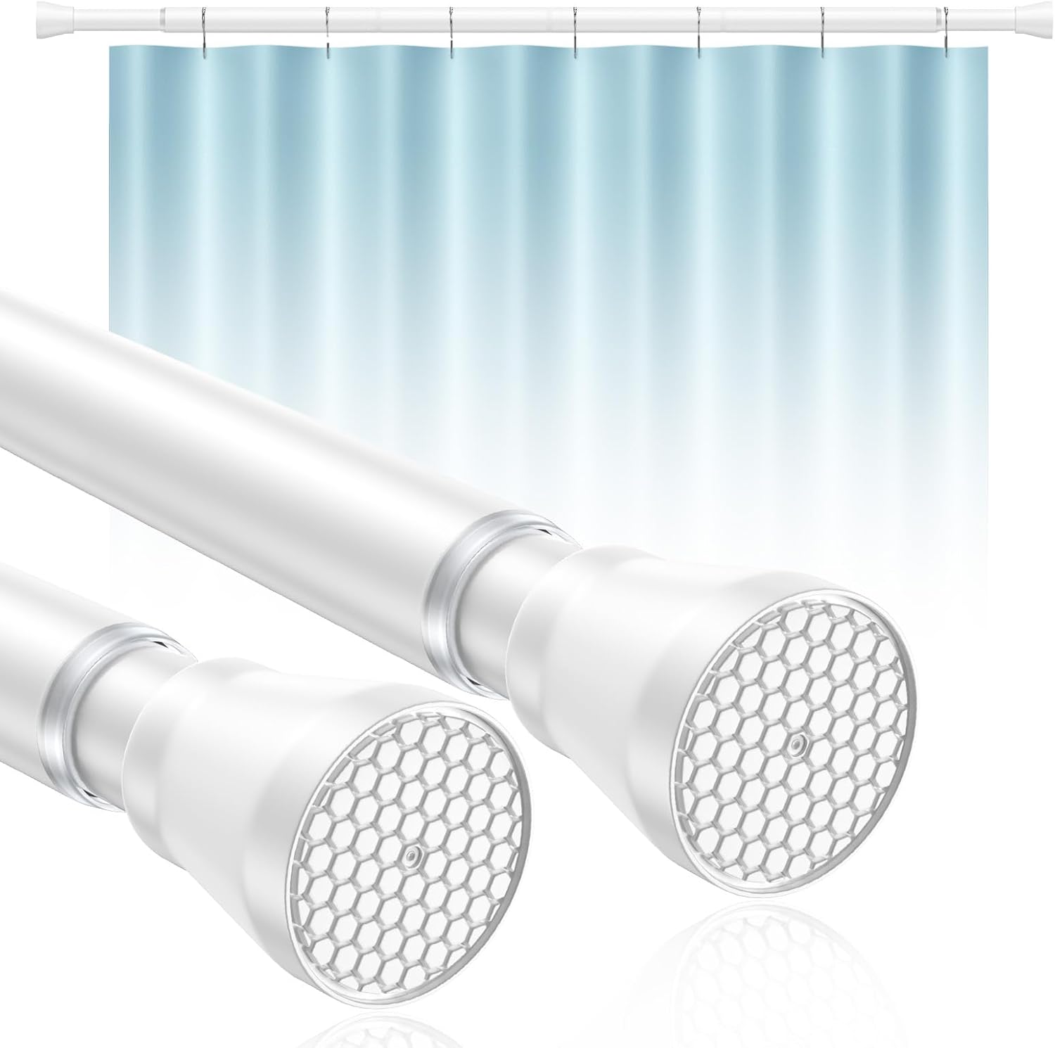 Adjustable Shower Curtain Rod 45-77 Inch for Easy Installation