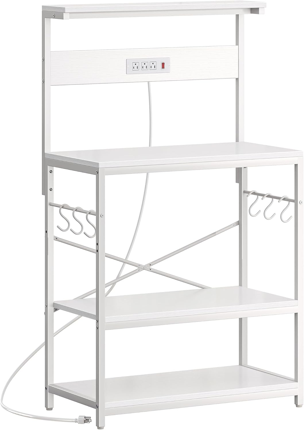SUPERJARE Bakers Rack with Power Outlets for Kitchen Storage