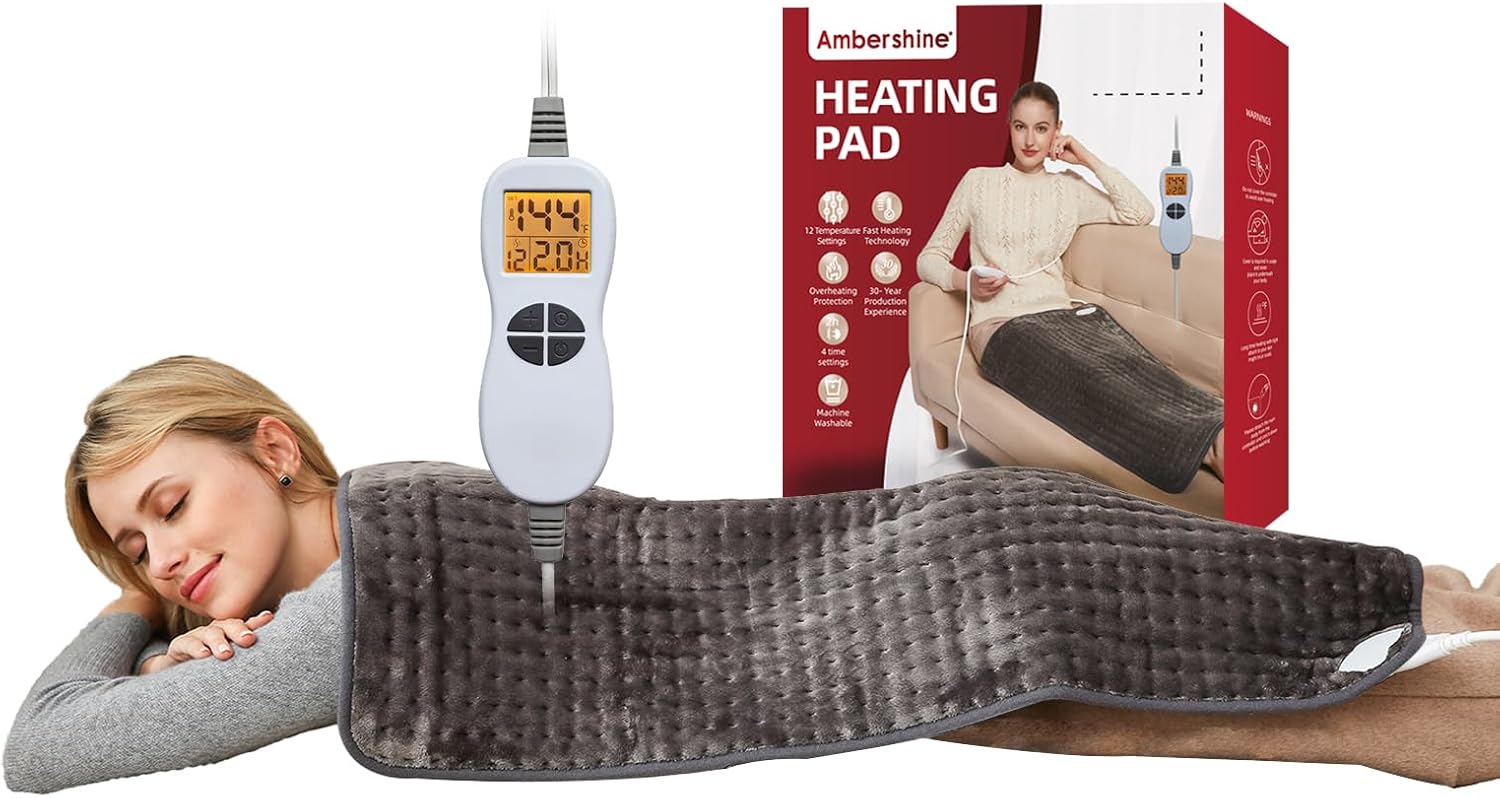 XXXL King Size Heating Pad for Pain Relief with 12 Settings