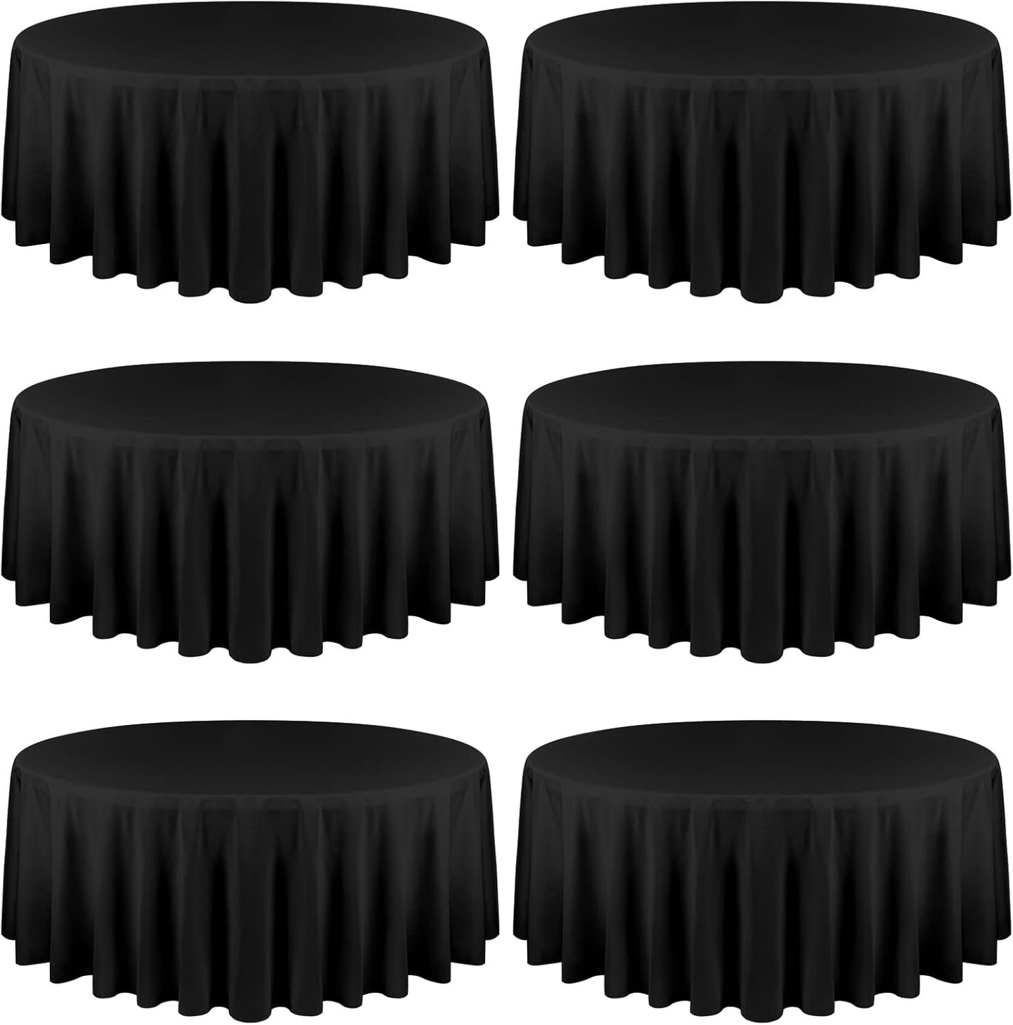 Fani 6 Pack Black Round Tablecloth for Elegant Events