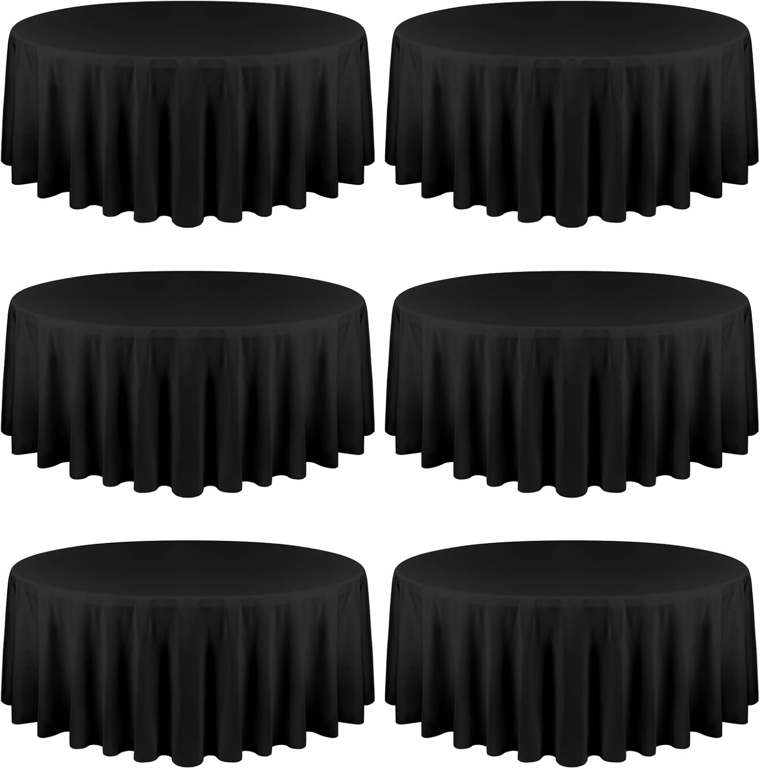 Fani 6 Pack Black Round Tablecloth for Elegant Events