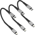 Fast Charge Trio: Acevien 6in MFi USB-C to Lightning 3-Pack