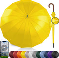 Windproof Large Umbrella for Rain 54in Automatic Open - Classic Wooden