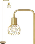 Brass Gold Standing Floor Lamp for Living Room - Minimalist 63in LED