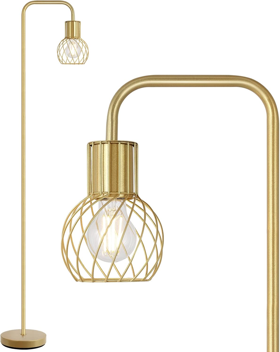 Brass Gold Standing Floor Lamp for Living Room - Modern Design