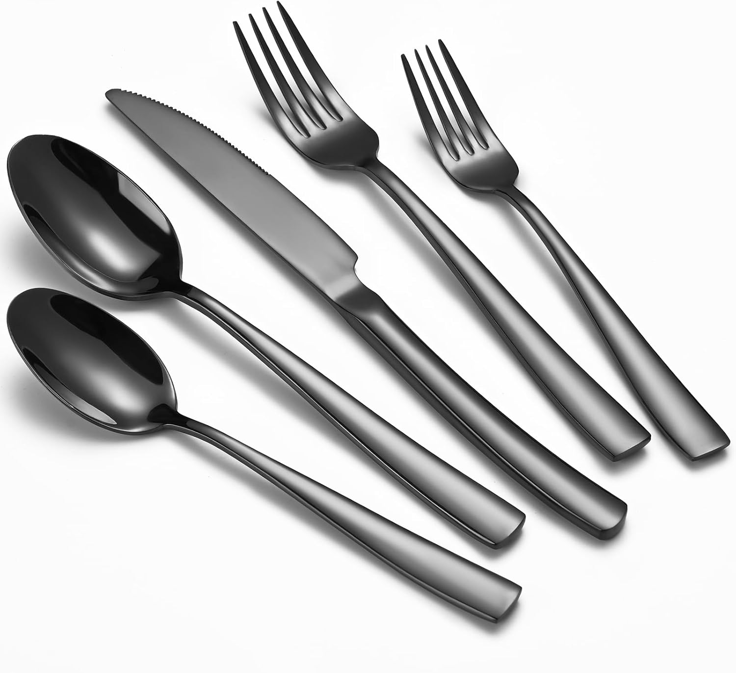 20-Piece Black Silverware Set for Elegant Dining Experiences