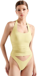 Trendy Y2K Halter Tank Tops for Women - Backless and Soft