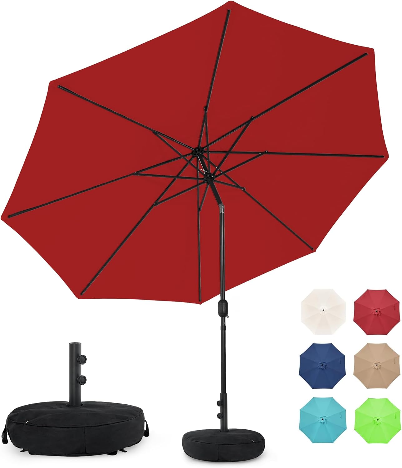 Sundale Outdoor 11 ft Patio Umbrella with Sand Bag Base Included