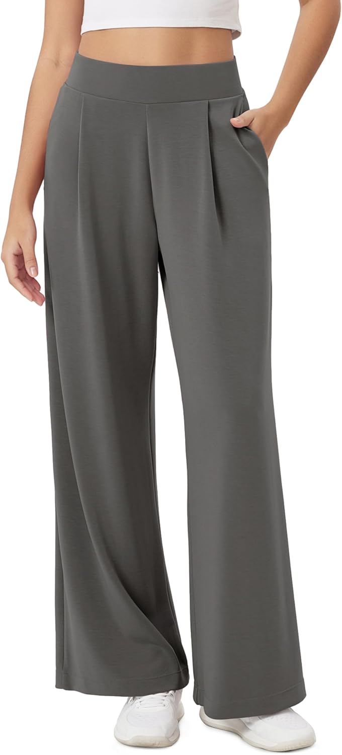 ODODOS Modal Soft Wide Leg Pants for Women High Waist Comfort