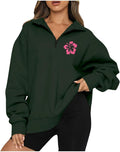 Womens Oversized Sweatshirts Half Quarter Zip Pullover - Cozy Everyday