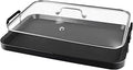2 Burner Griddle Pan with Glass Lid - Flat Stove Top Griddle