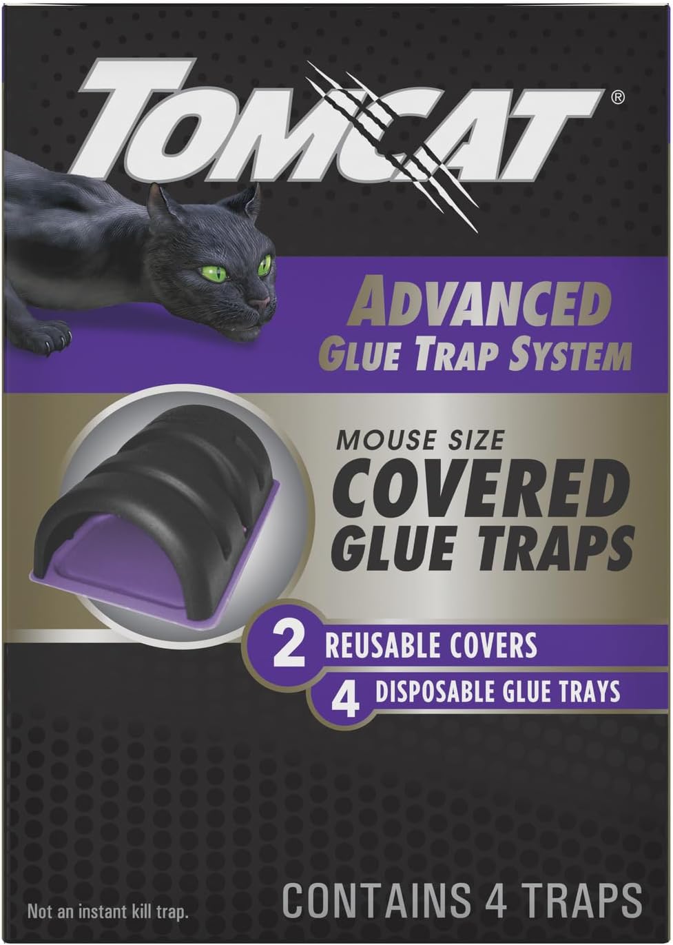 Tomcat Advanced Mouse Glue Trap System - 2 Reusable Covers, 4 Disposable Traps