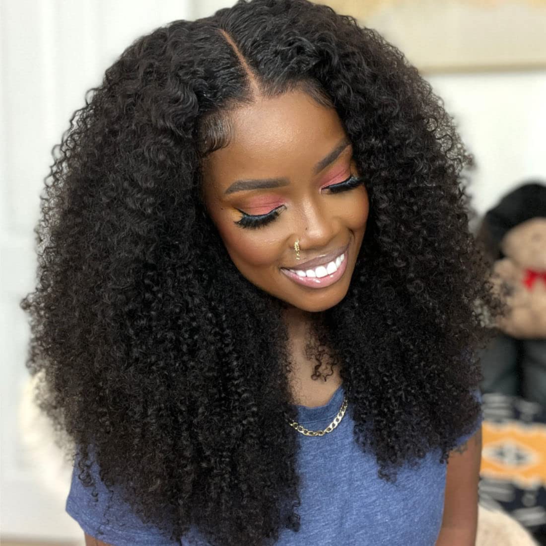Kinky Curly Lace Front Wig 13x6 HD Lace for Natural Look