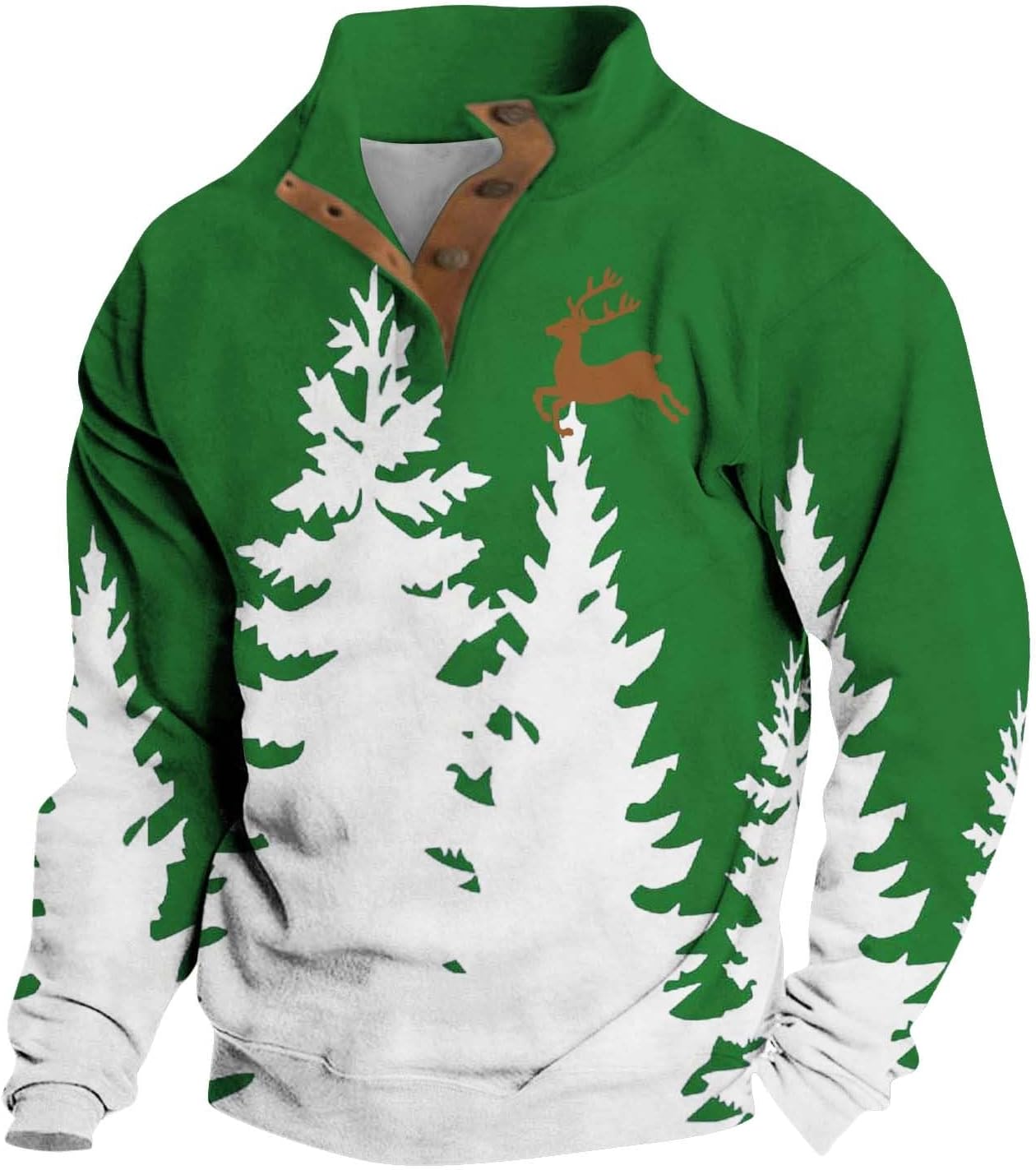 Quilted Corduroy Henley: 3D Christmas Zip Sweater