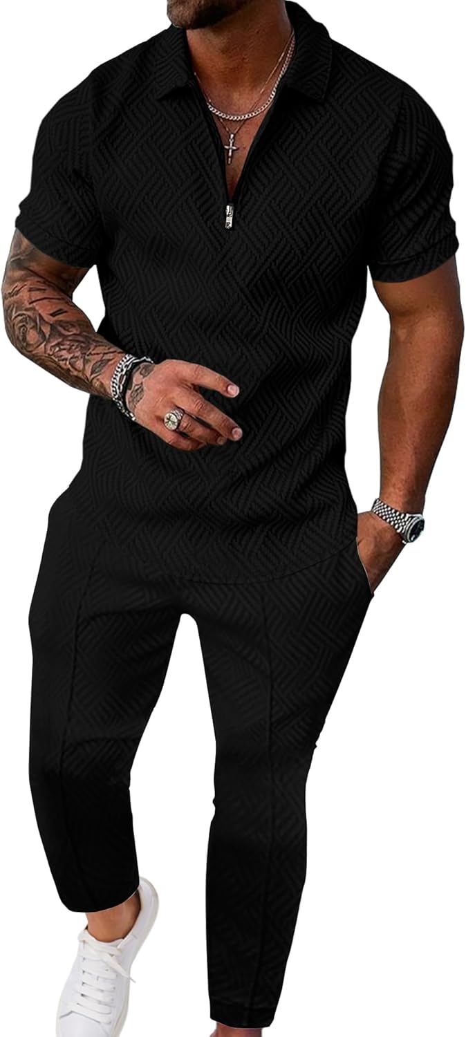 UOUA Mens Sweat Suits Set Tracksuit for Casual Comfort