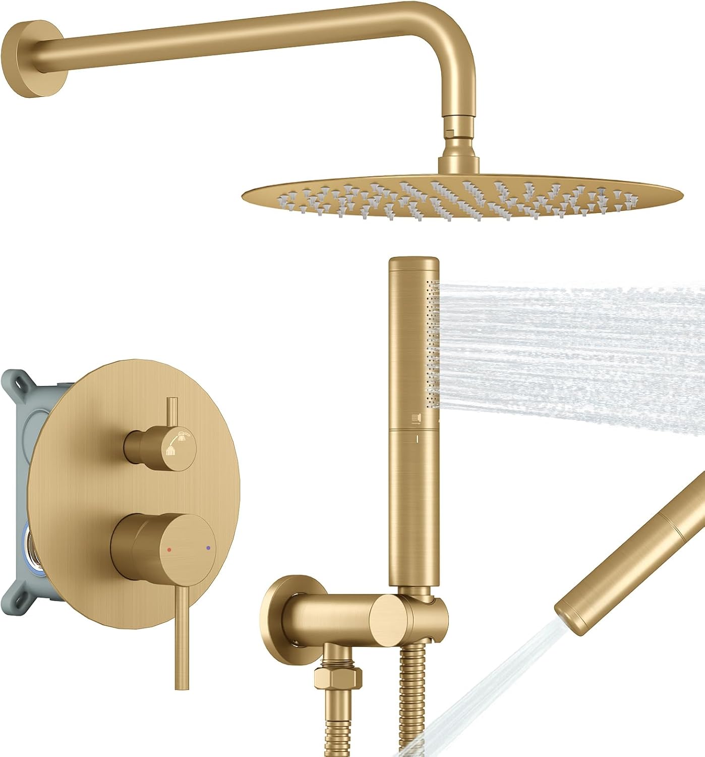 BESy Shower System with 10 Inch Round Rain Shower Head Combo