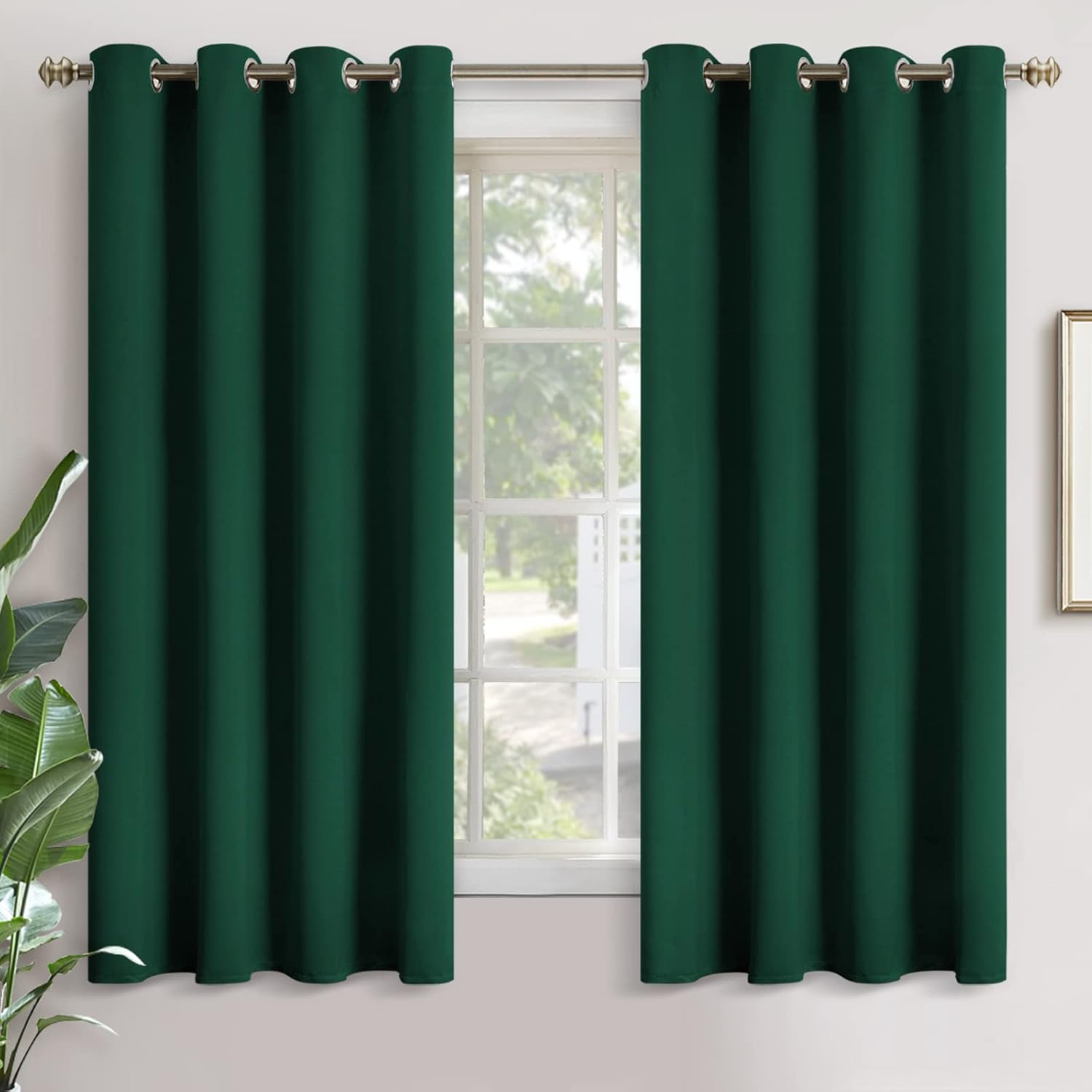 YoungsTex Emerald Green Blackout Curtains for Bedroom 63 in