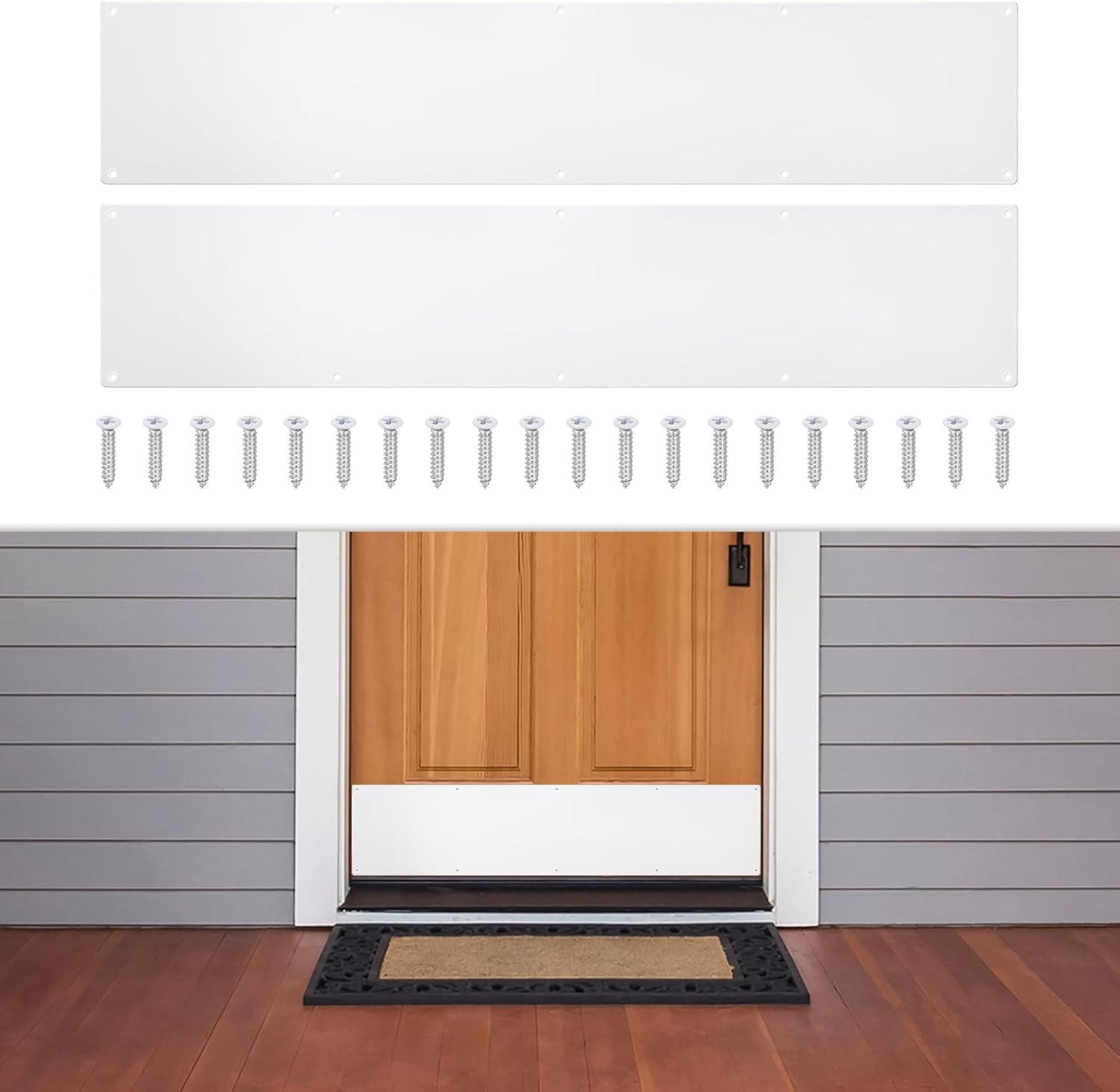 2 Pcs Door Kick Plates for Protection and Decor - 6 x 30 in