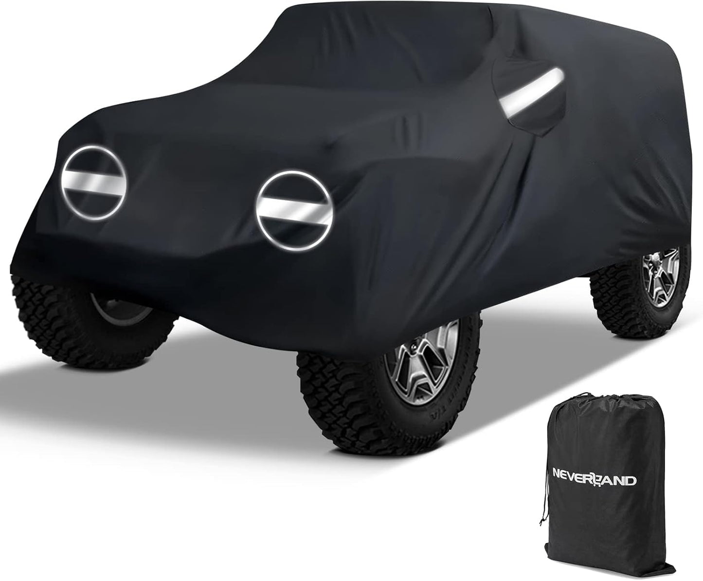 NEVERLAND Car Covers for Jeep Wrangler 2 Door Waterproof Protection