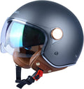 Open Face Motorcycle Helmet for Adults - 3/4 Retro Vespa Style DOT