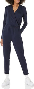 Women's Supersoft Terry Long-Sleeve V-Neck Wrap Jumpsuit - Comfortable