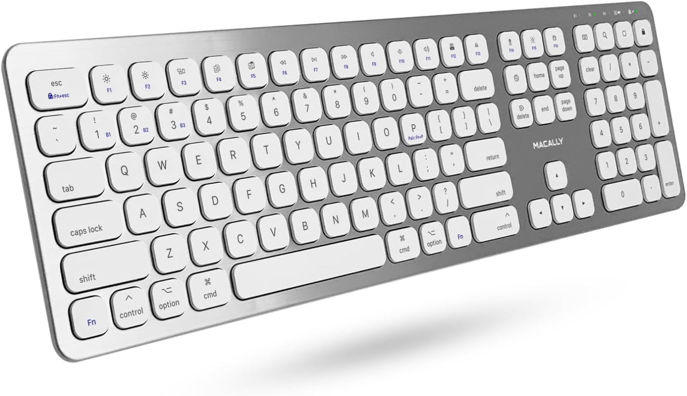 Macally Premium Bluetooth Keyboard for Mac with Numeric Keypad