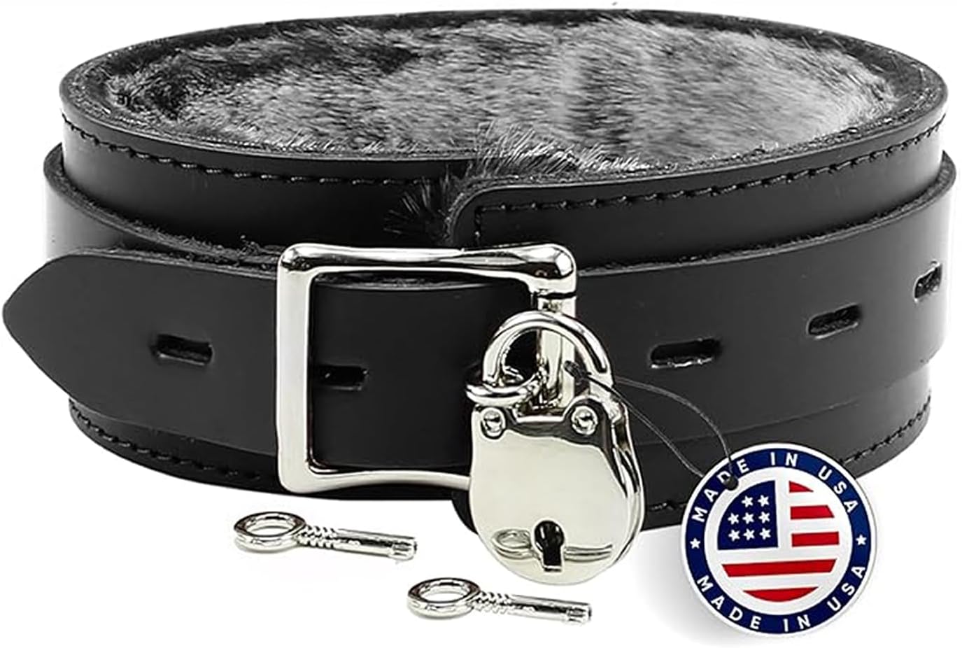 Astoria Collar Handmade Real Latigo Leather Luxurious Fur Choker