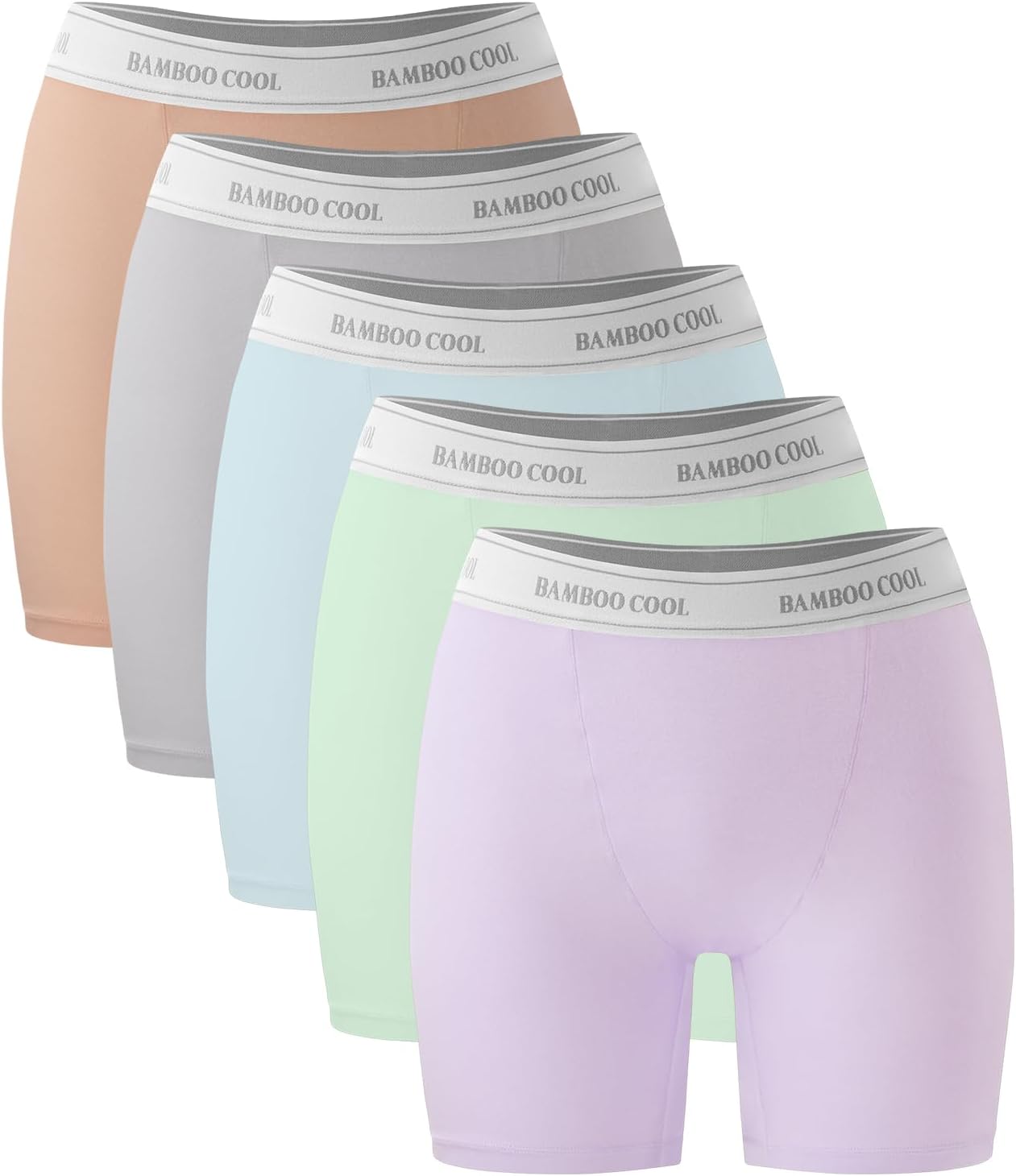 Bamboo Cool Womens Boxer Briefs Soft Stretch Panties 5-Pack