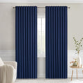 Navy Blue Blackout Curtains 90 in 2-Panel Set - Room Darkening