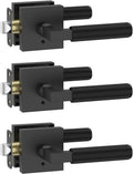 Amerdeco Privacy Door Handles 3 Pack Matte Black - Knurled Lever