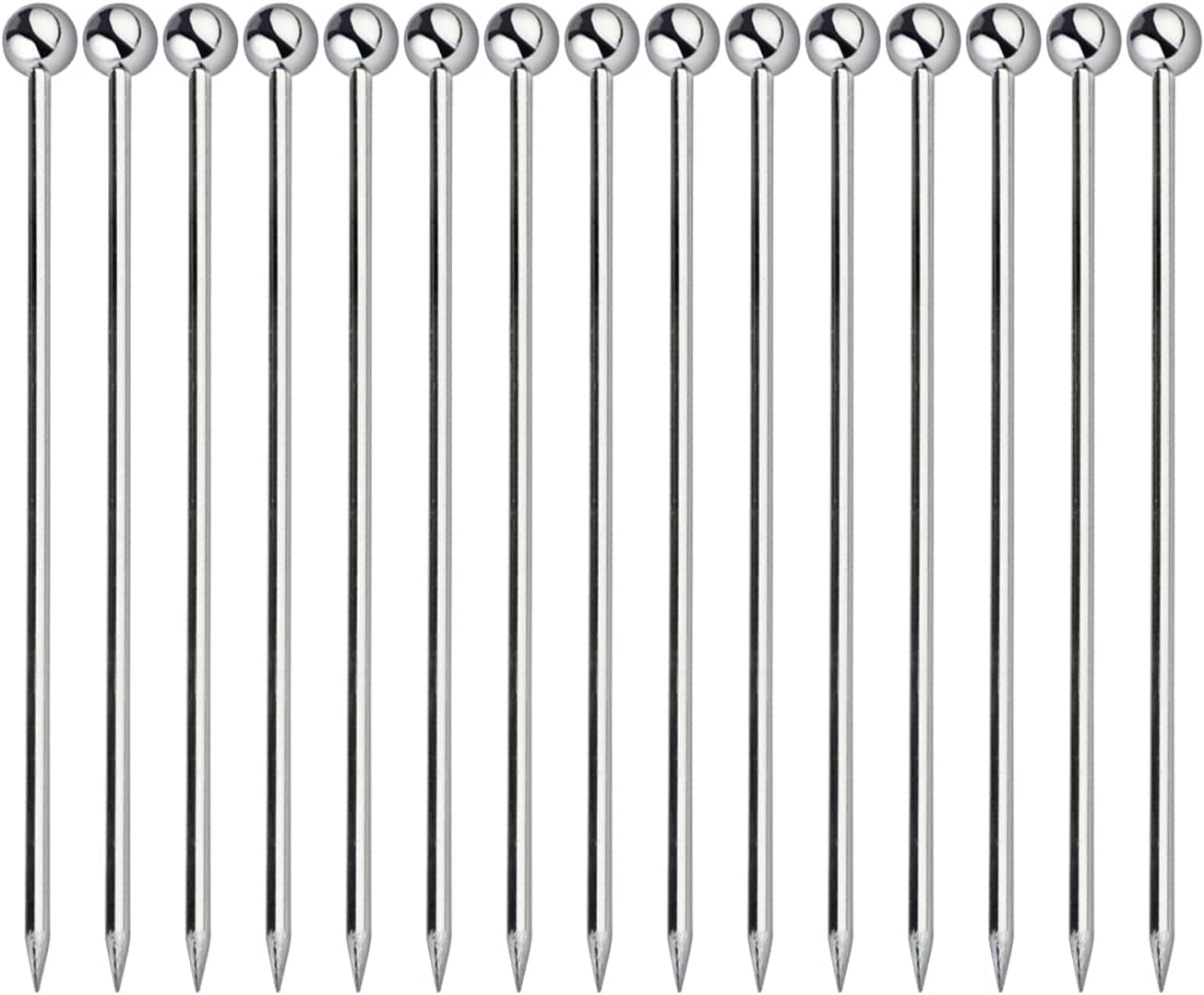 Reusable Metal Cocktail Picks Set - Bloody Mary & Martini Garnish Skewers