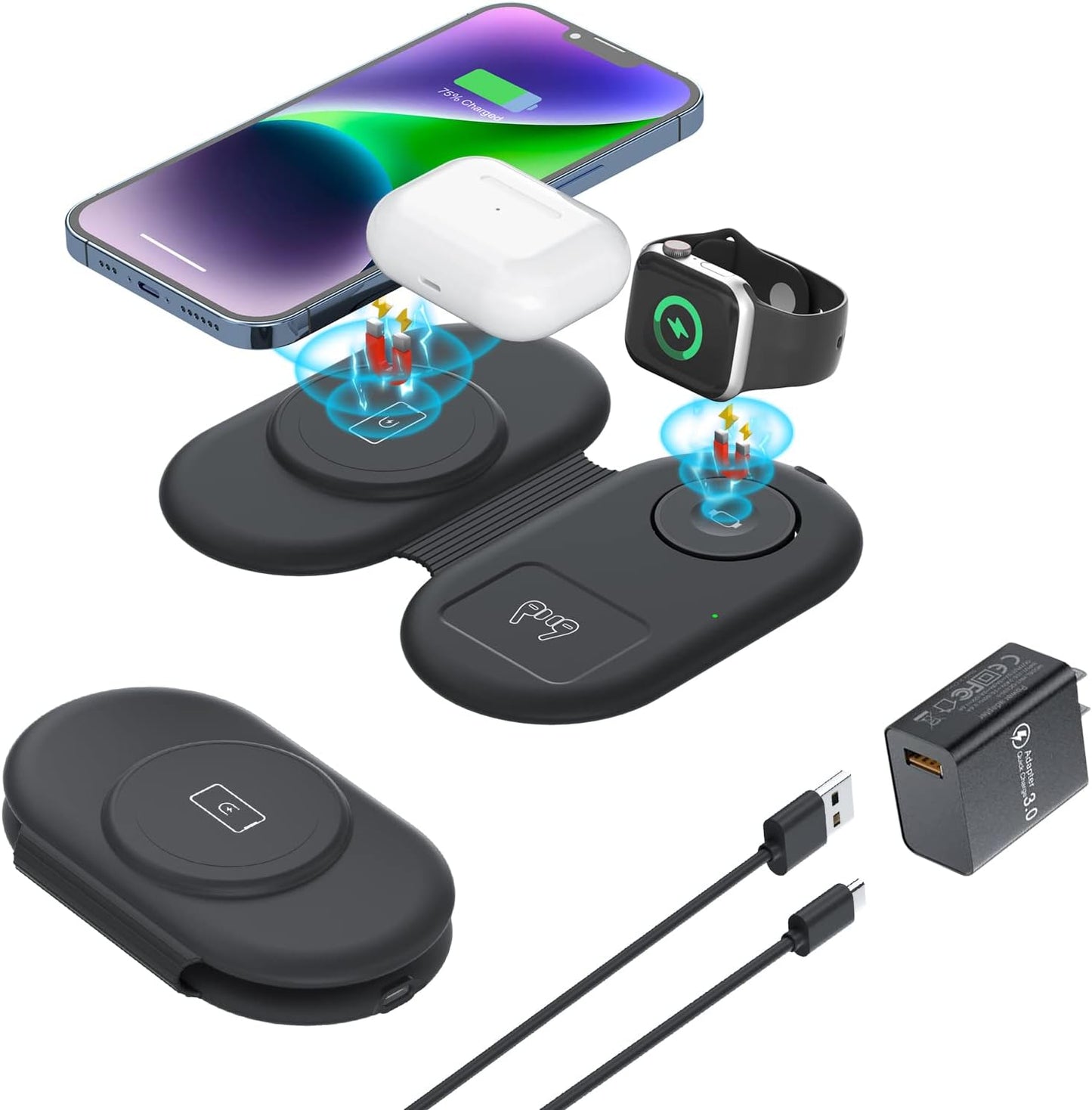 Fast Charge Your Apple Devices Anywhere with RELAXYO 3-in-1 Wireless Charger
