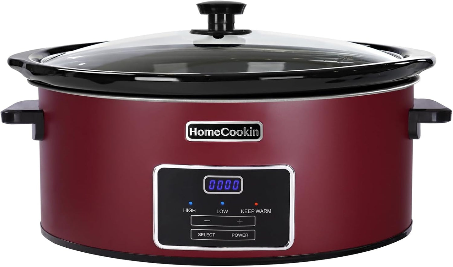HOMECOOKIN 7 Quart Programmable Slow Cooker for Family Dinners
