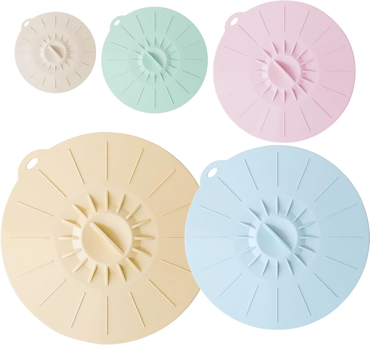 5-Piece Rainbow Silicone Lid Set: Versatile & Heat Resistant