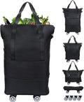 Reusable Grocery Bag on Wheels Shopping Bag - Rolling Tote for Heavy