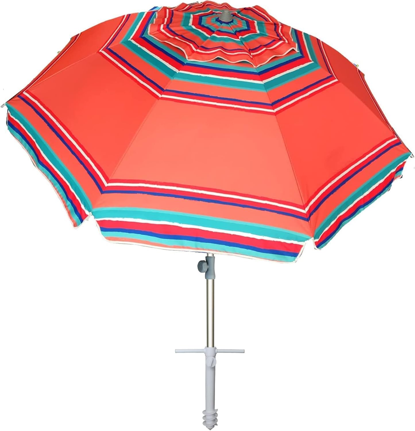 7ft Heavy Duty Beach Umbrella with Sand Anchor for Sun Protection