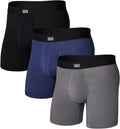 Core Cotton Boxer Brief with Fly 3-Pack - Comfortable Support