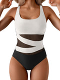 Women's Mesh One Piece Swimsuit Tummy Control - Slimming Fit