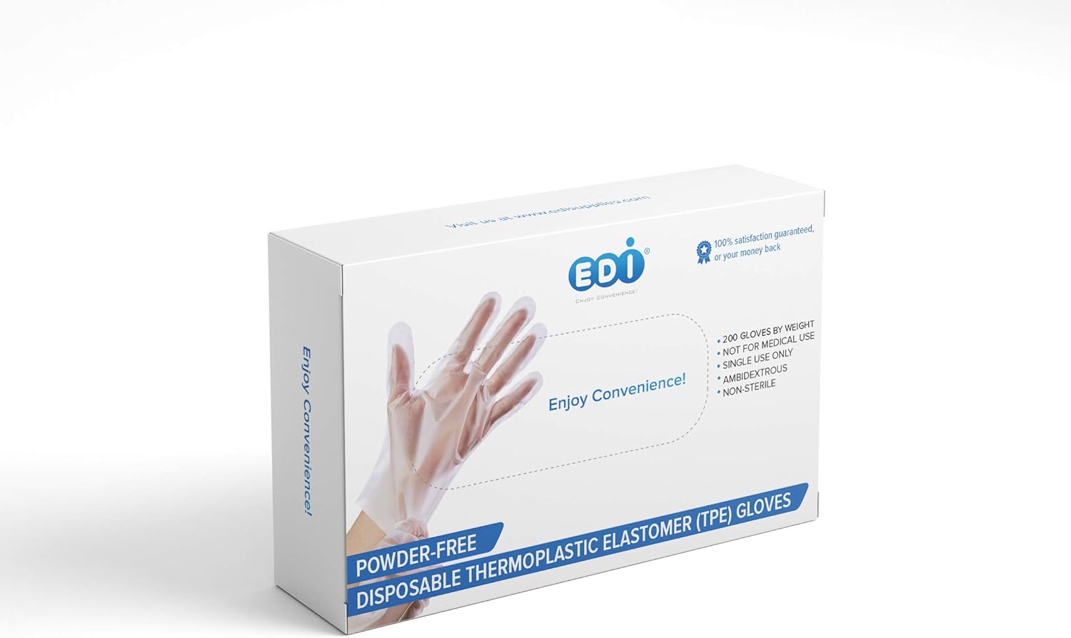 EDI Stretchable TPE Food Service Gloves - 200 pcs, Powder-Free